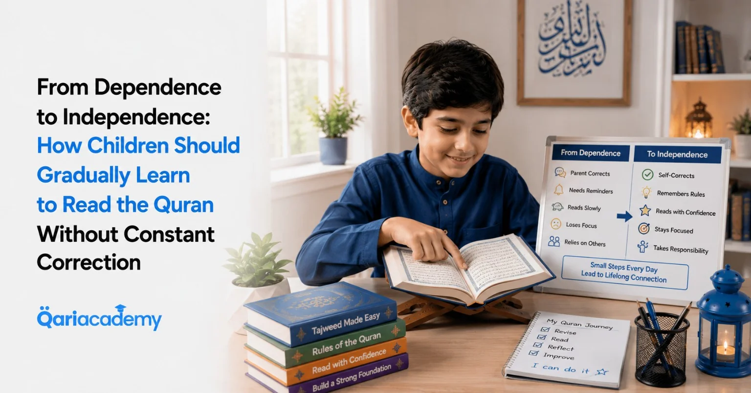 From Dependence to Independence: How Children Should Gradually Learn to Read the Quran Without Constant Correction